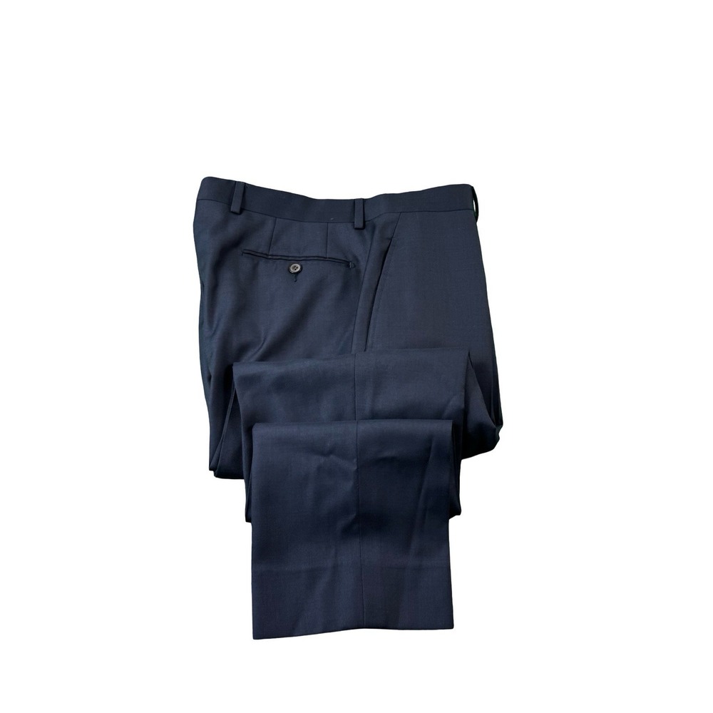 Suit Supply Navy Blue Washington Pure Wool Flat Front Mens Trouser Size 36x28